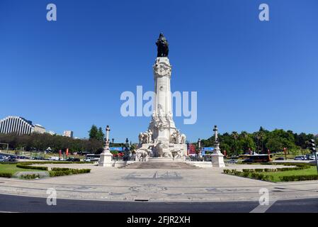 Denkmal für den Marquis von Pombal in Lissabon, Portugal. Stockfoto