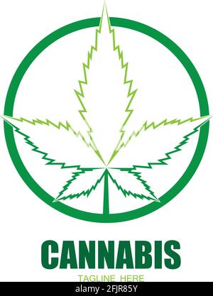 Cannabis Marihuana Blatt Symbolvektor Stock Vektor