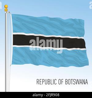Botswana offizielle nationale Flagge und Wappen, die afrikanische Länder sind, Vector Illustration Stock Vektor