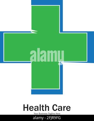 Modernes Kreuzlogo. Gesundheit, medizinische Symbolvorlage - Vektor Stock Vektor