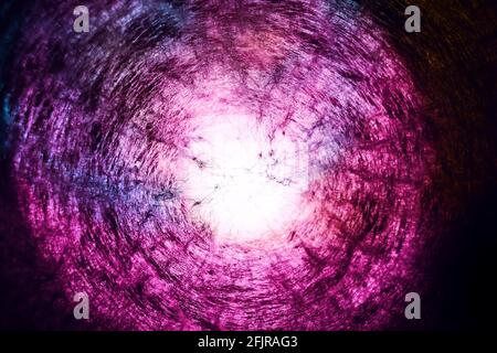 Schöne abstrakte Textur Kreis in lila Licht. Hintergrund Muster für Design. Makrofotografie. Stockfoto