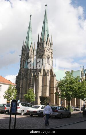 SKARA Kathedrale historisch verfolgt aus dem 10. Jahrhundert, aber die Gotischer Stil oriSkaraginiert im 13. Jahrhundert Stockfoto