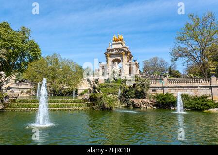 Ciutadella Park Brunnen in Barcelona. Touristisches Ziel in Katalonien, Spanien. Stockfoto