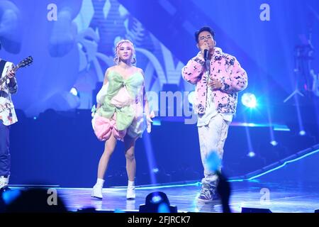 Taipeh. April 2021. Jolin Tsai veranstaltete am 24. April 2021 das Konzert „Jolin Ugly Beauty±“ in Taipei, Taiwan, China. (Foto: TPG) Quelle: TopPhoto/Alamy Live News Stockfoto