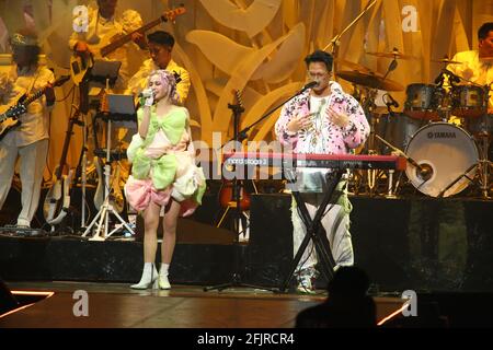 Taipeh. April 2021. Jolin Tsai veranstaltete am 24. April 2021 das Konzert „Jolin Ugly Beauty±“ in Taipei, Taiwan, China. (Foto: TPG) Quelle: TopPhoto/Alamy Live News Stockfoto