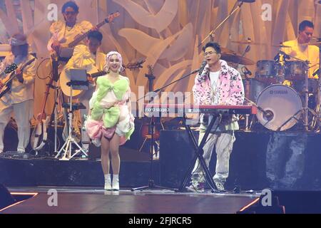 Taipeh. April 2021. Jolin Tsai veranstaltete am 24. April 2021 das Konzert „Jolin Ugly Beauty±“ in Taipei, Taiwan, China. (Foto: TPG) Quelle: TopPhoto/Alamy Live News Stockfoto