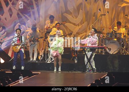 Taipeh. April 2021. Jolin Tsai veranstaltete am 24. April 2021 das Konzert „Jolin Ugly Beauty±“ in Taipei, Taiwan, China. (Foto: TPG) Quelle: TopPhoto/Alamy Live News Stockfoto