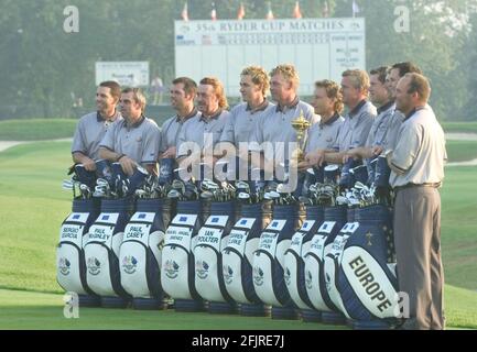 DER 35. RYDER CUP IM OAKLAND HILLS COUNTRY CLUB BLOOMFIELD TOWNSHIP, MICHIGAN. 15/9/2004 EURO TEAMBILD DAVID ASHDOWNRYDERCUP GOLF Stockfoto