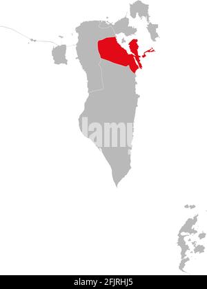 Al wusta isoliert auf der bahrain-Karte. Geschäftskonzepte und -Hintergründe. Stock Vektor
