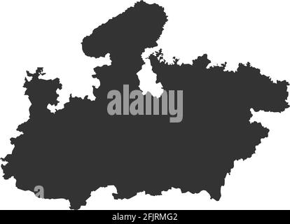 Madhya pradesh indian State Map. Dunkelgrauer Hintergrund. Geschäftskonzepte Grafikdesign. Stock Vektor