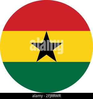 Ghana Land Flagge Symbol Grafik-Design. Aufkleber und Symbole. Stock Vektor