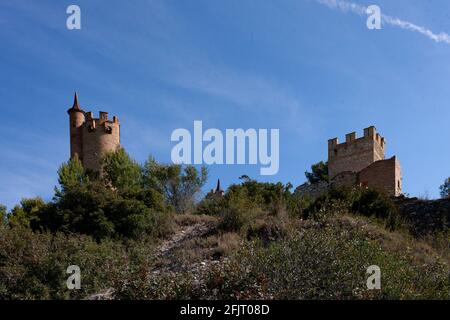 Schloss im Naturpark von La Muga Stockfoto