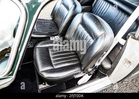 1965 Aston Martin DB5 Innenpolsterung aus Leder Stockfoto
