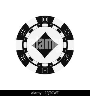 Poker Game Chip mit Karo-Anzug. Stock Vektor