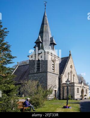 Die attraktive neugotische Holy Trinity Church in Stockton-on-the-Forest, North Yorkshire, Großbritannien Stockfoto