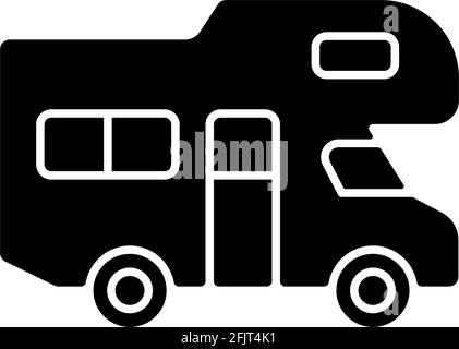 Schwarzes Glyphen-Symbol für Freizeitfahrzeuge Stock Vektor