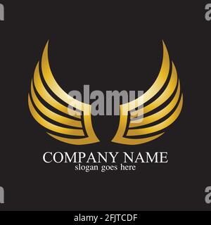 Wings Gold Logo Vektor Illustration Vorlage-Vektor Stock Vektor