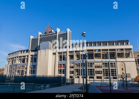 COLUMBUS, OH, USA - 7. NOVEMBER: Ohio Stadium („The Shoe“) am 7. November 2020 an der Ohio State University in Columbus, Ohio. Stockfoto