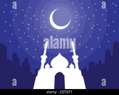 Frame Moschee Hintergrund Ramadan Eid Mubarak Illustration Vektor Stock Vektor