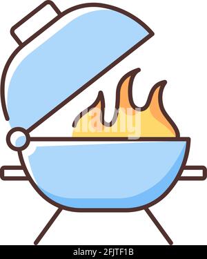 RGB-Farbsymbol für BBQ-Grill Stock Vektor