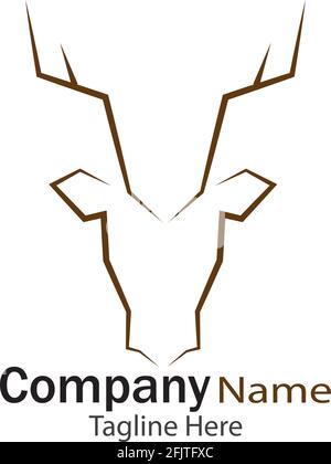 Hirschkopf Logo Vorlage Vektor Symbol Illustration Design Stock Vektor