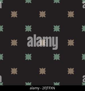 Abstraktes, kleines Blütenblatt-Nahtloses Muster. Hellgrün, sandalfarben. Stoffdesigns und Hintergründe. Stock Vektor