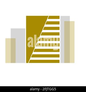 Immobilienbau und Immobilienbau Logo und Symbole. Stock Vektor