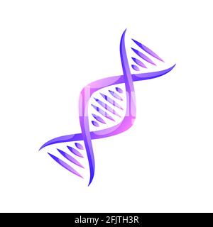 DNA-Helix-Symbol, Vektor-Zeichen der genetischen Medizin, Spiralmolekül-Struktur. Wissenschaftliche Cartoon-Symbol menschlichen Gencode. Wissenschaft und Forschung, Evolution, g Stock Vektor