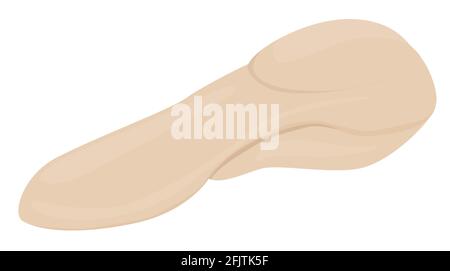Rohe geschnittene Zunge aus Rind- oder Schweinefleisch. Cartoon Fleisch Illustration isoliert auf weißem Hintergrund. Stock Vektor