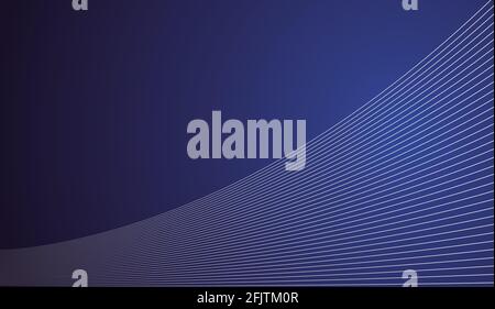 Abstrakter blauer Hintergrund mit gewellten diagonalen aufsteigenden Linien Stockfoto