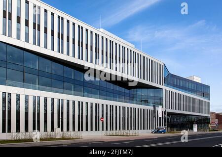 Hauptsitz der Covestro AG, Hersteller verschiedener Rohstoffe auf Basis von Polyurethan und Polycarbonat, Chempark, Leverkusen, Nordrhein-Westph Stockfoto