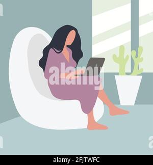 Frau arbeitet professionelle Vektor-Illustration Stock Vektor