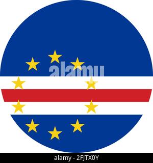 Kap verde runde Flagge Symbol Grafik-Design. Geschäftskonzepte, Symbol, Zeichen, Symbol, Etikett und Aufkleber. Stock Vektor
