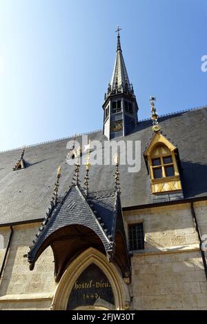 Frankreich, Cote d'Or, Kulturlandschaft Burgunds Klimazonen, die von der UNESCO zum Weltkulturerbe erklärt wurden, Beaune, Hospices de Beaune, Hotel Dieu Stockfoto