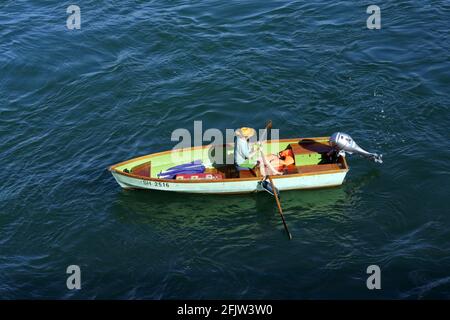 Schweiz, Schaffhausen Kanton, Stein am Rhein am Ufer des Rheins Stockfoto