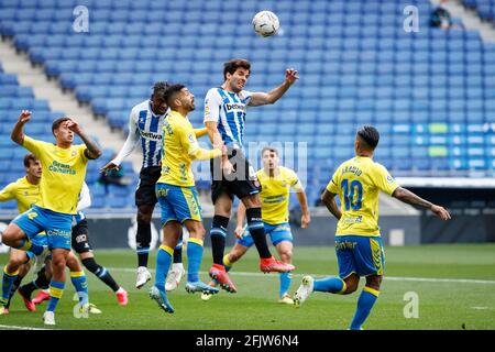 Barcelona, Spanien. April 2021. Leandro Cabrera von RCD Espanyol während des Liga SmartBank Spiels zwischen RCD Espanyol und UD Las Palmas im RCD Stadium in Barcelona, Spanien. Quelle: David Ramirez/DAX/ZUMA Wire/Alamy Live News Stockfoto