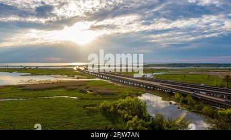 Mobile Bay Bridge im April 2021 Stockfoto