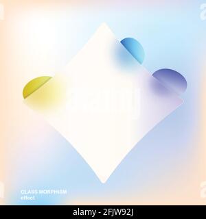 Moderner Hintergrund mit Glas Morphismus Vektor-Effekt. Transparentes Glas-Karten-Design. Glassmorphismus Trend-Stil. Abstraktes Banner mit farbigen, weißen Stock Vektor