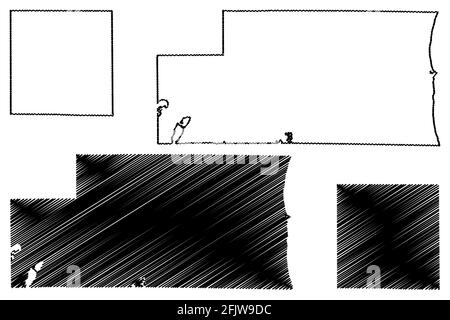 Kenosha und Green County, State of Wisconsin (US County, United States of America, US) Karte Vektorgrafik, Skizze Skizze Karte Stock Vektor
