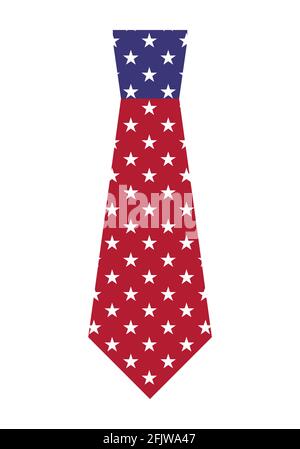 Symbol als USA-Flagge für Grußkarte auf weißem Hintergrund isoliert binden. Vektorgrafik . Stock Vektor