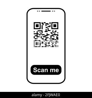 Mobil Scan Flat-Symbol auf weißem Hintergrund isoliert. QR Code Reader Vektor Illustration . Stock Vektor