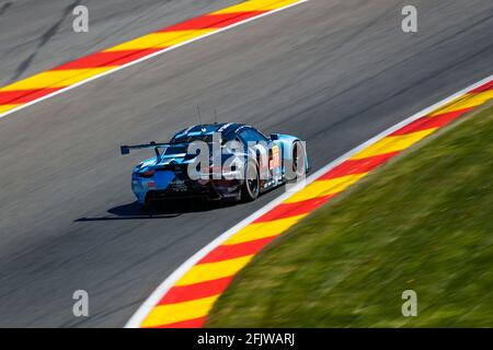 77 Ried Christian (ger), Evans Jaxon (nzl), Campbell Matt (Auts), Dempsey-Proton Racing, Porsche 911 RSR - 19, Aktion beim Prolog der FIA-Langstrecken-Weltmeisterschaft 2021 auf dem Circuit de Spa-Francorchamps, vom 26. Bis 27. April in Stavelot, Belgien - Foto Florent Gooden / DPPI Stockfoto