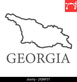 Karte des Symbols der Georgia Line Stock Vektor