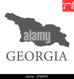 Karte des Glyphen-Symbols von Georgia Stock Vektor