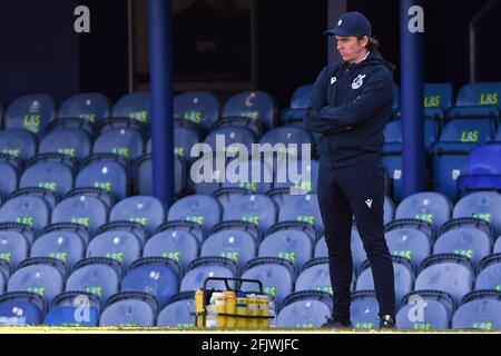 Manager von Bristol Rovers, Joey Barton - Portsmouth / Bristol Rovers, Sky Bet League One, Fratton Park, Portsmouth, Großbritannien - 24. April 2021 nur zur redaktionellen Verwendung – es gelten Einschränkungen für DataCo Stockfoto