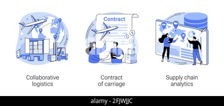 Abstrakte Konzeptvektoren für die Logistikbranche. Stock Vektor