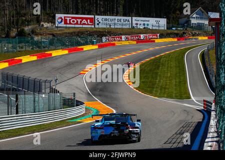 77 Ried Christian (ger), Evans Jaxon (nzl), Campbell Matt (Auts), Dempsey-Proton Racing, Porsche 911 RSR - 19, Aktion beim Prolog der FIA-Langstrecken-Weltmeisterschaft 2021 auf dem Circuit de Spa-Francorchamps, vom 26. Bis 27. April in Stavelot, Belgien - Foto Florent Gooden / DPPI Stockfoto