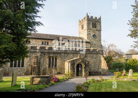 Die Kirche von St. Andrew in Sedburgh, Cumbria, England Stockfoto