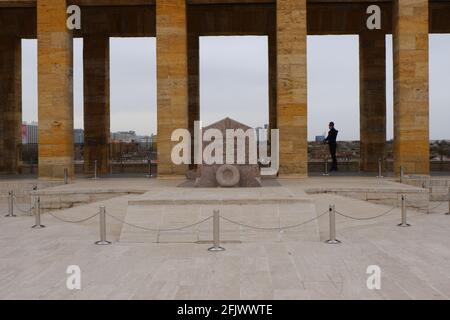 Das Grab von Ismet Inonu, das sein Brief an Atatürk darauf geschrieben hat, befindet sich in Anıtkabir (Atatürks Mausoleum) - Ankara Stockfoto