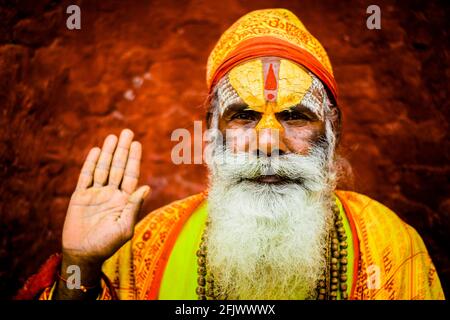 Porträt eines nepalesischen Sadhu Stockfoto